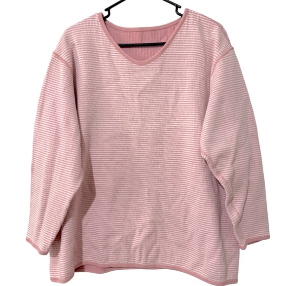 Vintage Bechamel Pink Cardigan Sweater & Reversible Long Sleeve Top Sz 2X - Picture 6 of 10